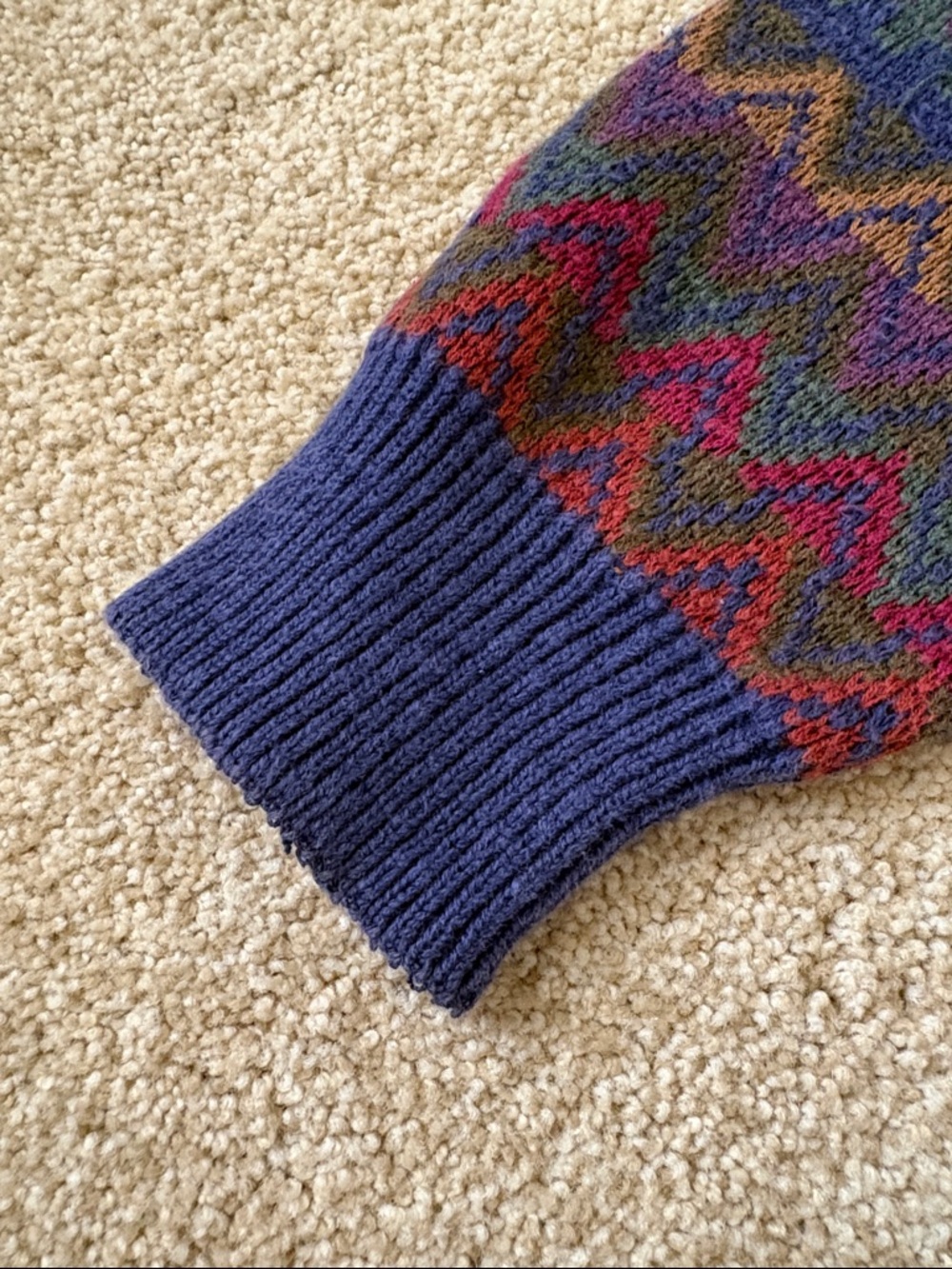 Ralph Lauren Multicolor Geometric Crewneck Sweater — Blue, Red, Green, Purple - Picture 7 of 8